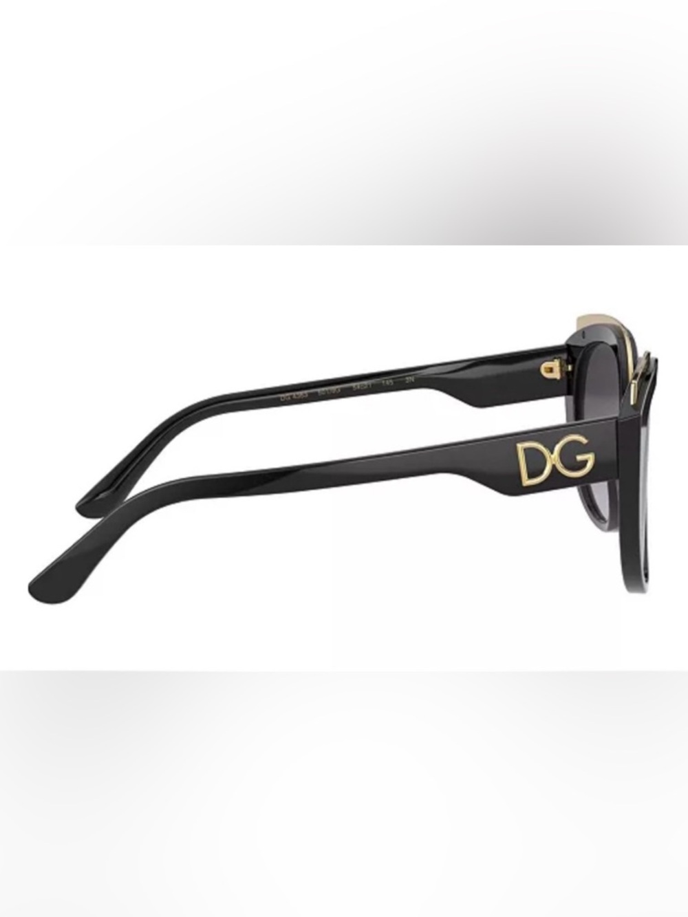 NEW [Dolce & Gabbana] Luxury Butterfly Large Sunglasses, Black/Gold, Acetate - Picture 3 of 12
